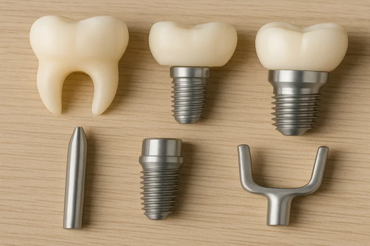 A picture demonstrating dental implants