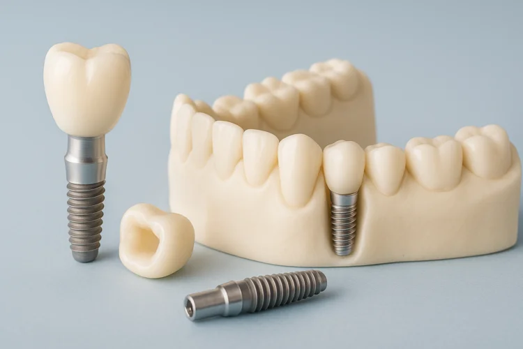 A picture of types of dental implants