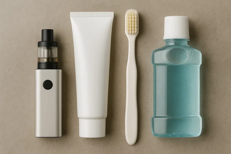 a picture of oral health products and a vape