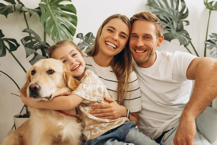 A picture of a happy family