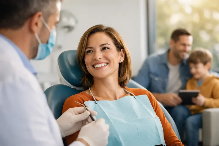 A picture taken from an evening dental appointment