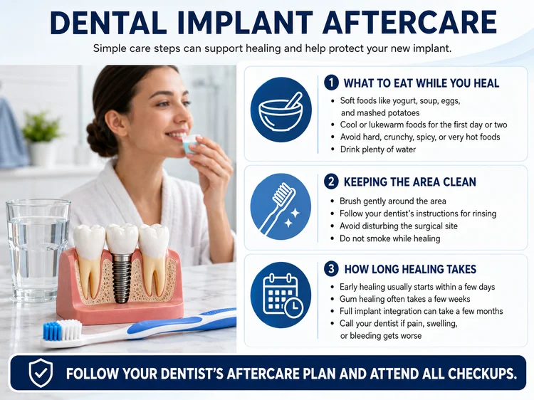 a infographic about implants aftercare