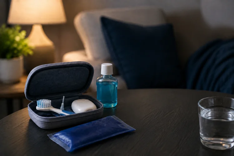 A picture of a dental implant aftercare kit